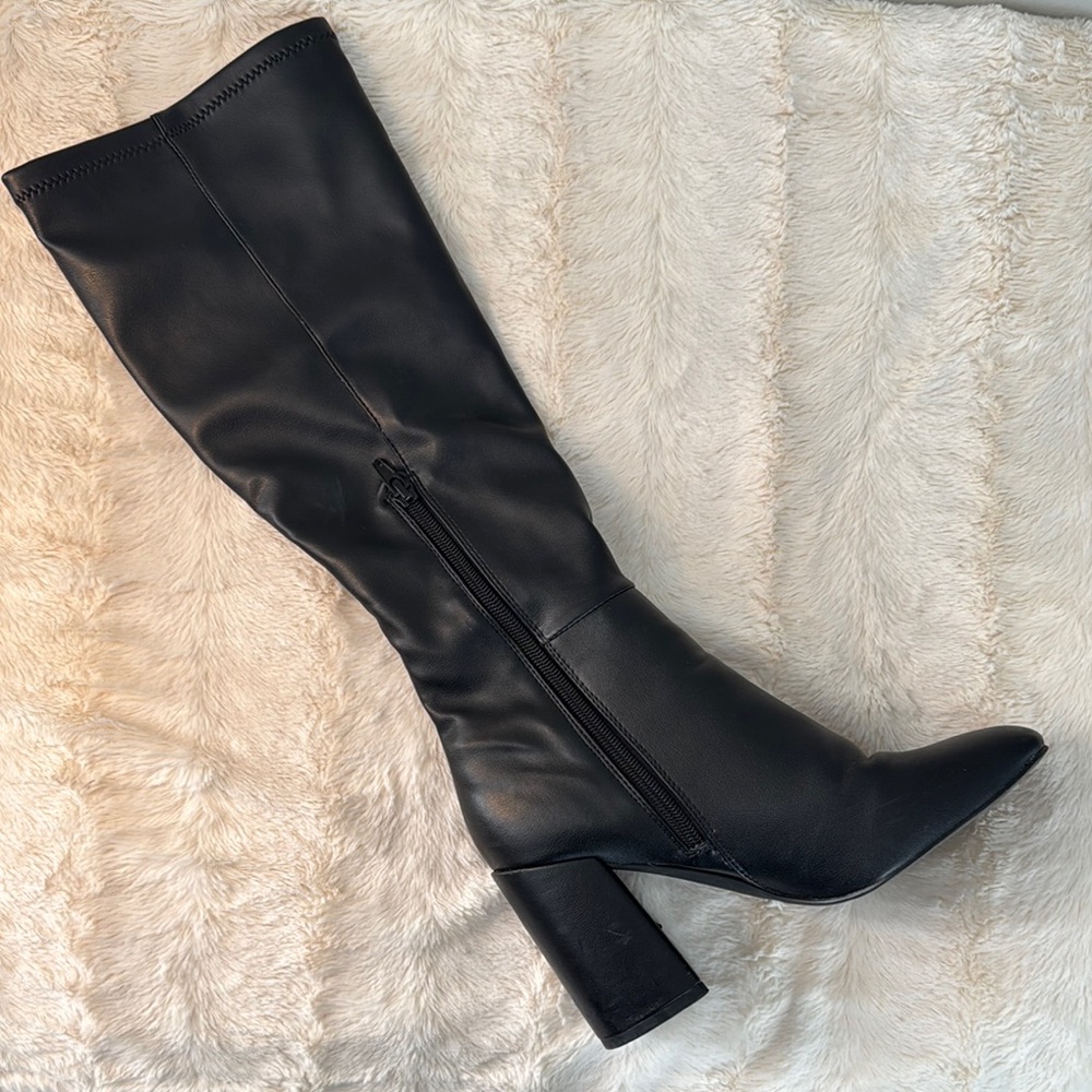 Steve Madden Black Knee-High Heeled Boots